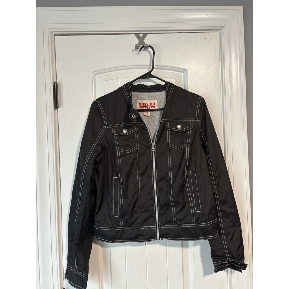 Mossimo‎ Black Jacket Women's Medium Lining Zip Front
